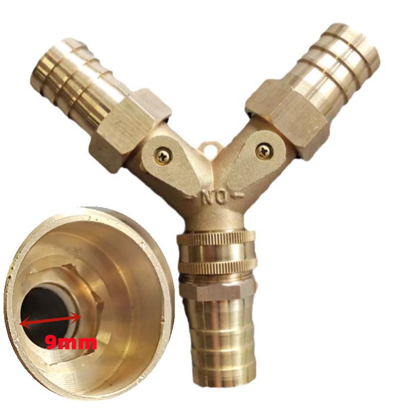 Brass Push-to-Connect Ball Valve Reducing Tee for Water Pipes (Sizes: 6/8/10/12/14/16mm)