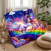 Manta Temática Fantasia Unicórnio Arco-Íris Leve Quente Manta de Flanela Manta Decorativa para Decoração de Casa