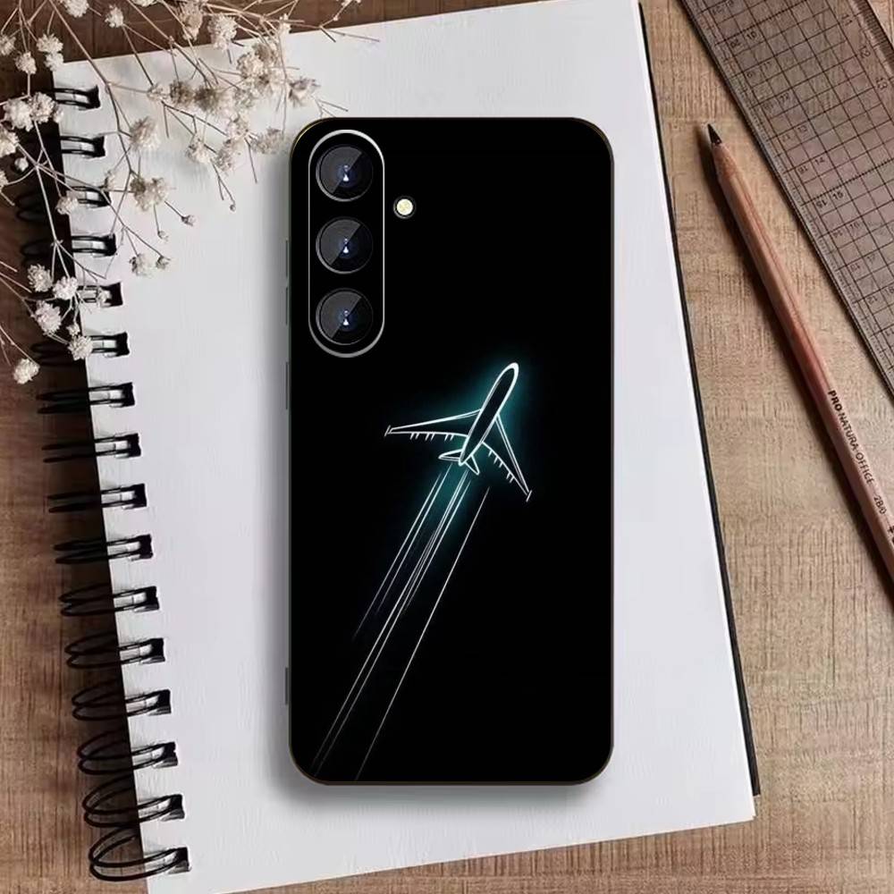 Airplane Route Travel Matte Hard  Phone Case For Samsung Galaxy A73,A21s,A22,A31,A52,A53,A71,A41Soft Black Shell
