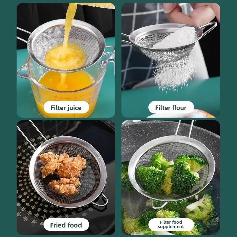 Tea Tool Stainless Steel Mesh Infusers 8 10 12 14 16 18cm For Mate Kitchen Flour Strainer Filter With Handle Colander Sieve