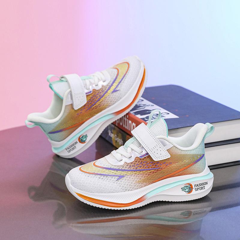 Classmates Boys and girls professional running shoes net breathable middle and older boys soft sole non-slip girls shoes sports shoes