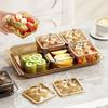 2/4/6 Grids Fruit Plate Partition Platter Plastic Anti-slip Dried Fruit Tray with Lid Dustproof Snack Dessert Tray Living Room