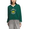 Adidas Originals FW25 Team Sweatcrew Comfortable Versatile Loose V-Neck Pullover Sweatshirt Women Sweatshirt KC5846