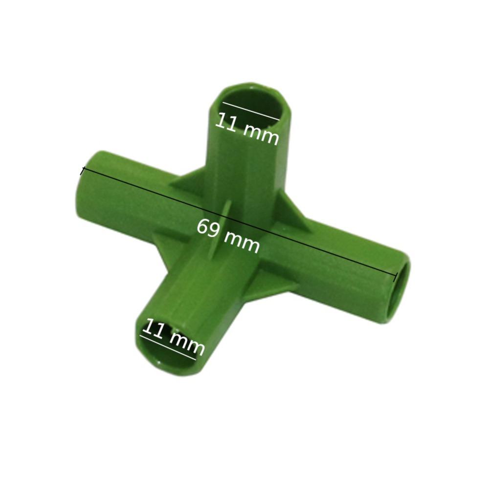 10Pcs 11mm Inner Diameter Gardening Plant Stakes Plastic Edging Corner Connection Accessories Greenhouse Plant Frame Connectors