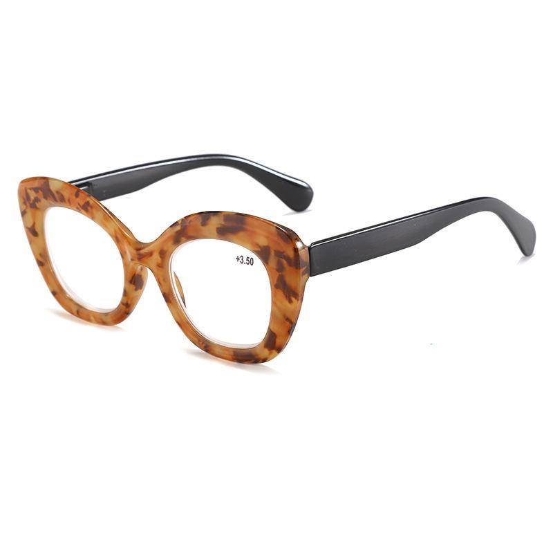 Leopard Large Frame Reading GLasses for Women Ins Fashion Far Sight GLasses Eyewear Prescription Eyeglasses Diopters 0 To +4.0