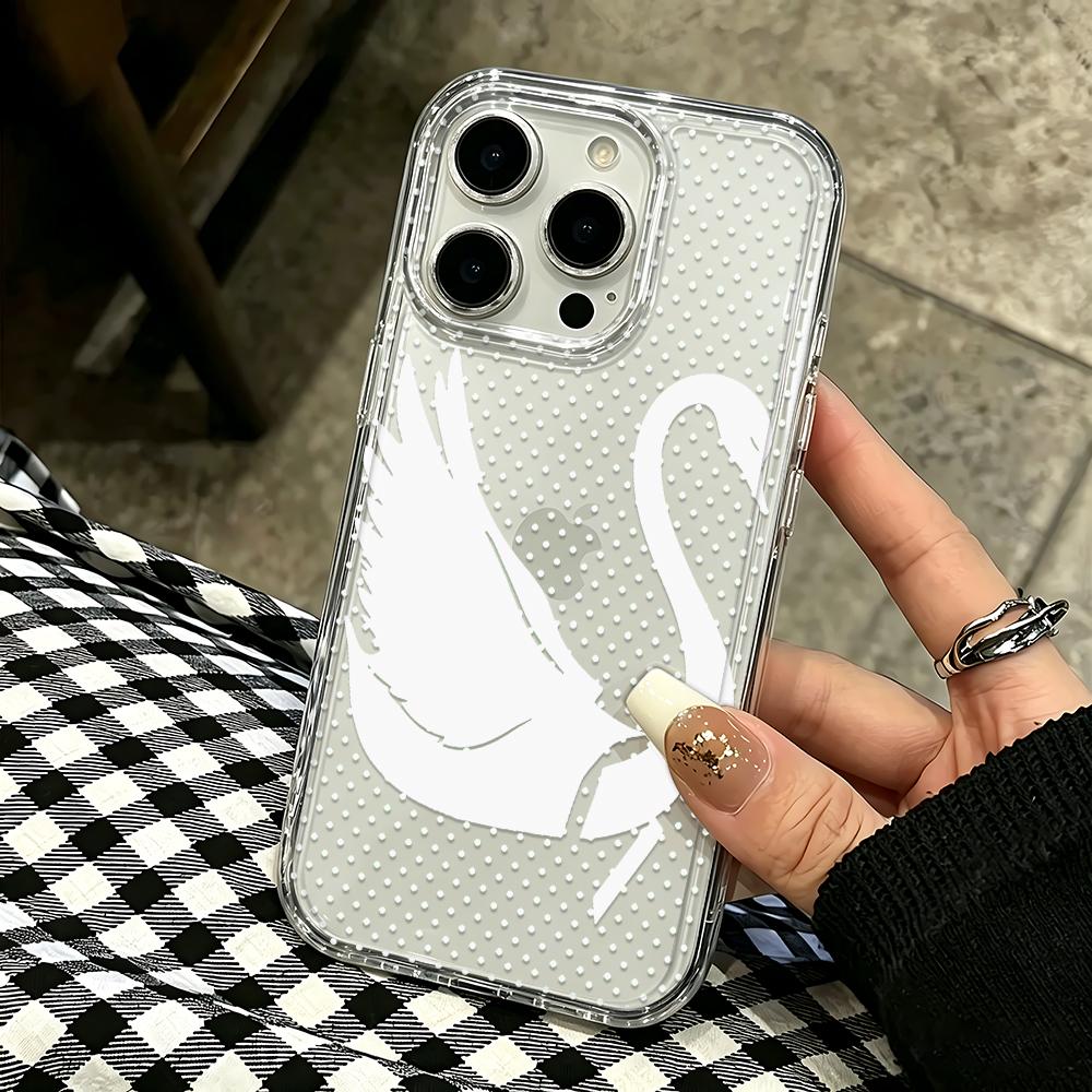 Phone Case For Iphone 12 Pro Max 16 17 Air 15 14 13 Pro 12 11 14 Plus Vintage Silhouette Swan Shockproof Silicone Funda Cover
