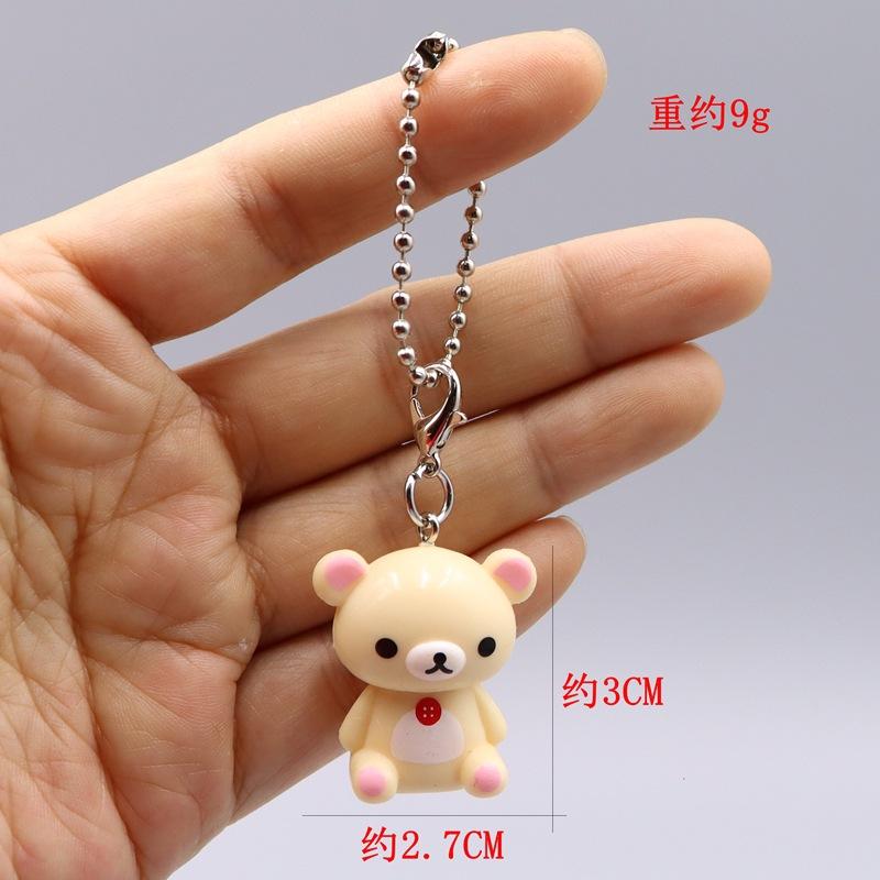 Non-Toxic 1Pcs Cartoon Kawaii Bread Bear Cute Little Yellow Chickek Figures Action Cartoon Keychains Bag Accessories Pendants Gift