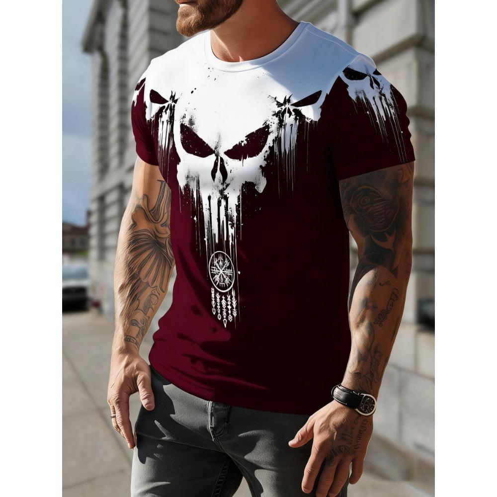 Men's T-shirts Outdoor Breathable Round Neck Short Sleeve Summer Shirt 3D Full Body Printed Unique Pattern, Casual Sports Street