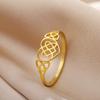 LIKGREAT Classic Hollow Love Heart Celtics Knot Rings Vintage Silver Color Wedding Party Gifts For Women Fashion Amulet Jewelry