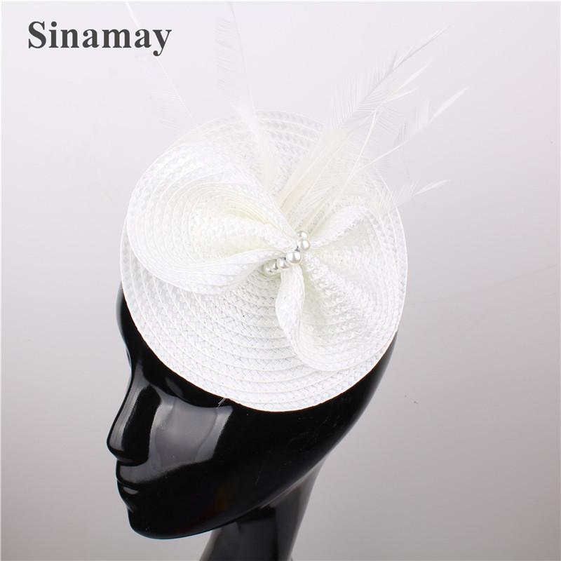 European And American Feather Headgear Popular Bridal Hair Accessories Banquet Photo Top Hat Pp Imitation Hemp Headgear