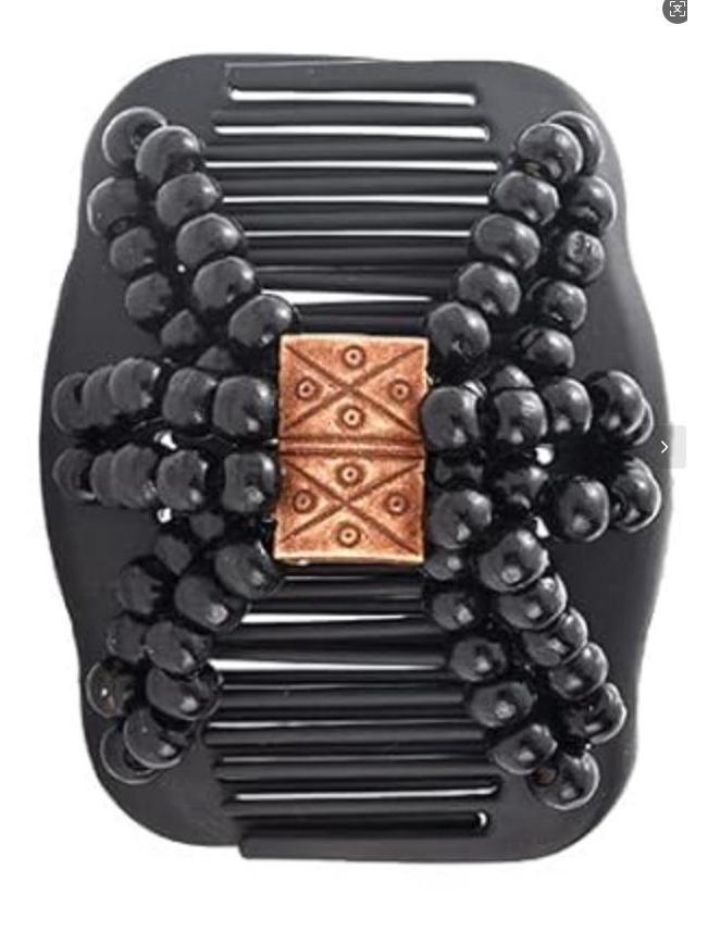 Peigne Magique Polyvalent en Perles de Bois pour Coiffure