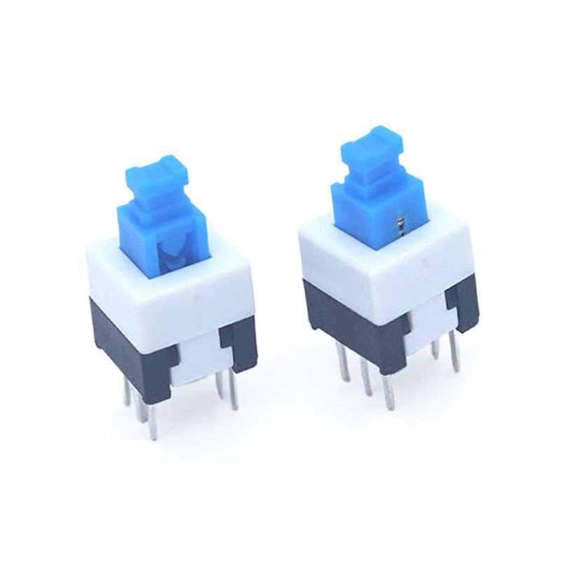 10Pcs/Lot Square 7X7X12Mm 6 Pin Dpdt Mini Push Button Flat Self-Locking Switch G64 Multimeter Switch Micro Switch Kit