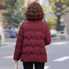 Women's Winter Cotton Jacket for Ages 40-60: Stand Collar, Short Style, Thickened for Warmth