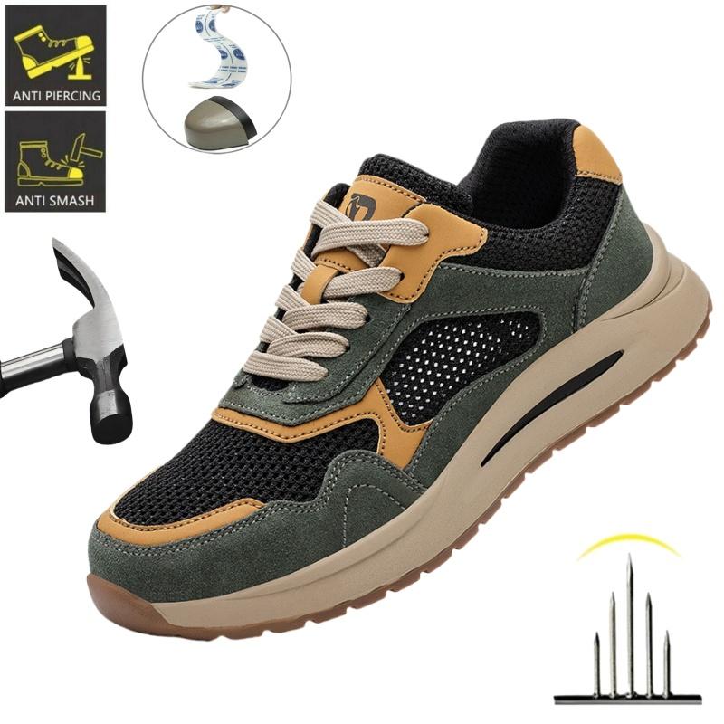 Men Non-Slip Safety Shoes Men Work Steel Toe Caps Male Indestructible Protective Shoes Breathable Security Footwear