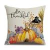 Thanksgiving Linen Pillowcase Autumn Pumpkin Print Pillow Cushion Cover