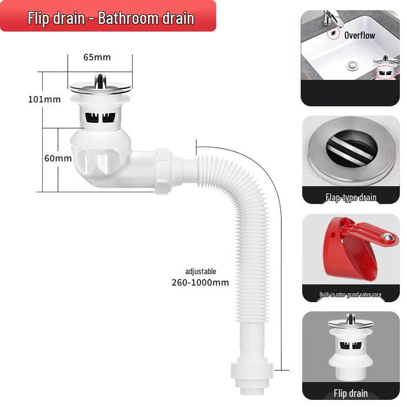 Выдвижная сливная труба для раковины из нержавеющей стали SIOYIE