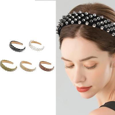 Spa-Stirnband mit Nieten-Design Haarreif für Damen Gesichts-Make-up-Stirnband Weiche Kopfwickel zum Baden Duschen Gesichtswaschen