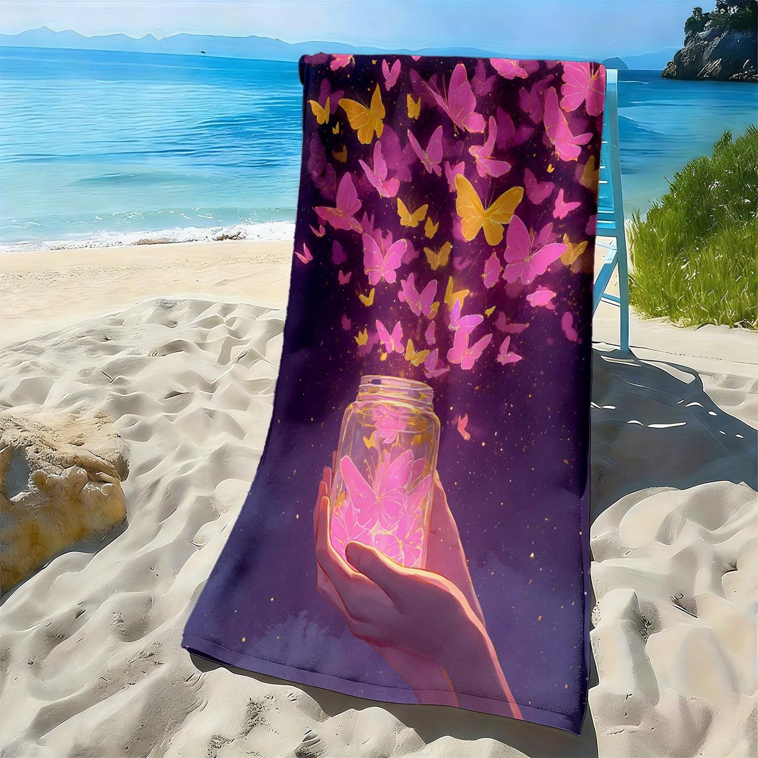 

Dreamy Butterfly Style Colorful Patterns polyester microfiber beach towel highly absorbent, suitable swimming and beach outings W40*H60(CM)
