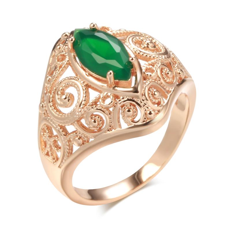 

Золотые кольца с полой текстурой и зеленым цирконом женские винтажные украшения 10 зелёный
