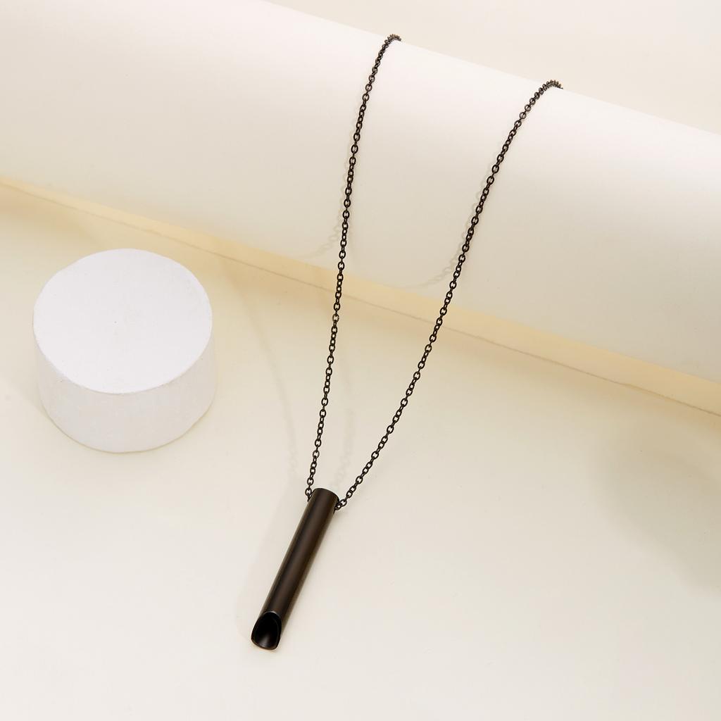 Stainless Steel Meditation Whistle Necklace - Versatile Creative Breathing Whistle Jewelry