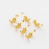 20pcs/lot 14K 18K Gold Color Star Shape Necklace End Crimp Beads With Hook Calotte Cover Beads For DIY Jewelry Making Components