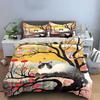 "Cat Art Three-Piece Decorative Set" Bedding Set with 1 Duvet Cover 2 Pillowcases Single Double King Queen, Gift