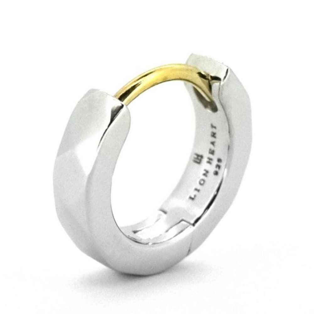 

LION HEART Cutting Hoop Earring, Single Earring for Men, 925 Sterling Silver, Rhodium Plated, 01EA0991, FREE SLV 123500343SLVFREE