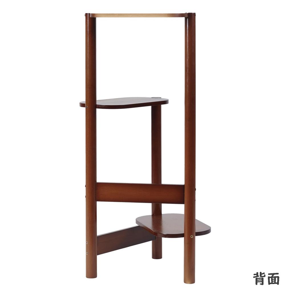 Flower Gardening Ornamental Display Flower Potted Plant Vase Dark Garden Rack Stand, Wooden, 3-tier, Walnut, Indoor, Rack, Plant, Shelf, Stand,