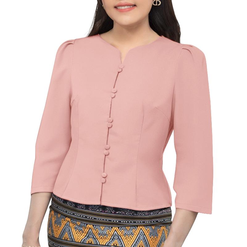 

ZANZEA Женская повседневная однотонная блузка с v-образным вырезом и рукавами 3/4 5XL жёлтый