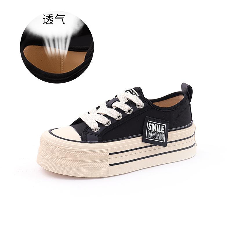 Women's shoes 2025 spring new women's heightened platform white shoes women's casual versatile muffin baseplate shoes