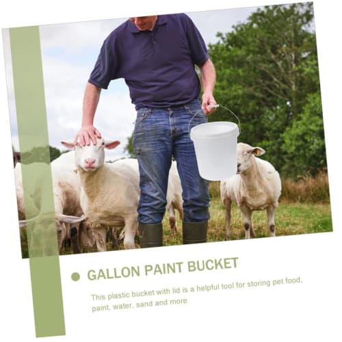 PRETYZOOM 2-Piece Reusable 5 Gallon Plastic Barrels, White, Kitchen Storage Containers, Handheld Buckets, Plastic Gallon Buckets, Small Buckets, Small