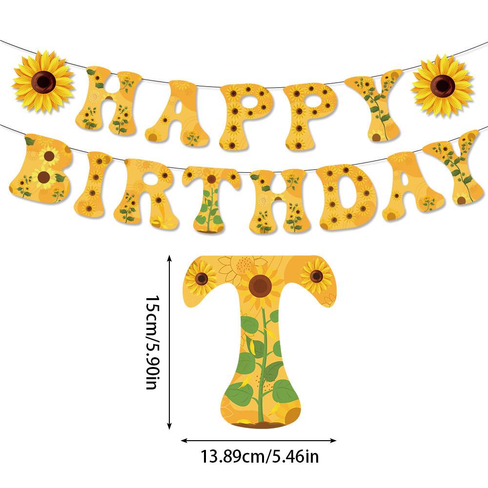 Sunflower Theme Letter Banner For Party Decor With Paper Material For Event Celebrations