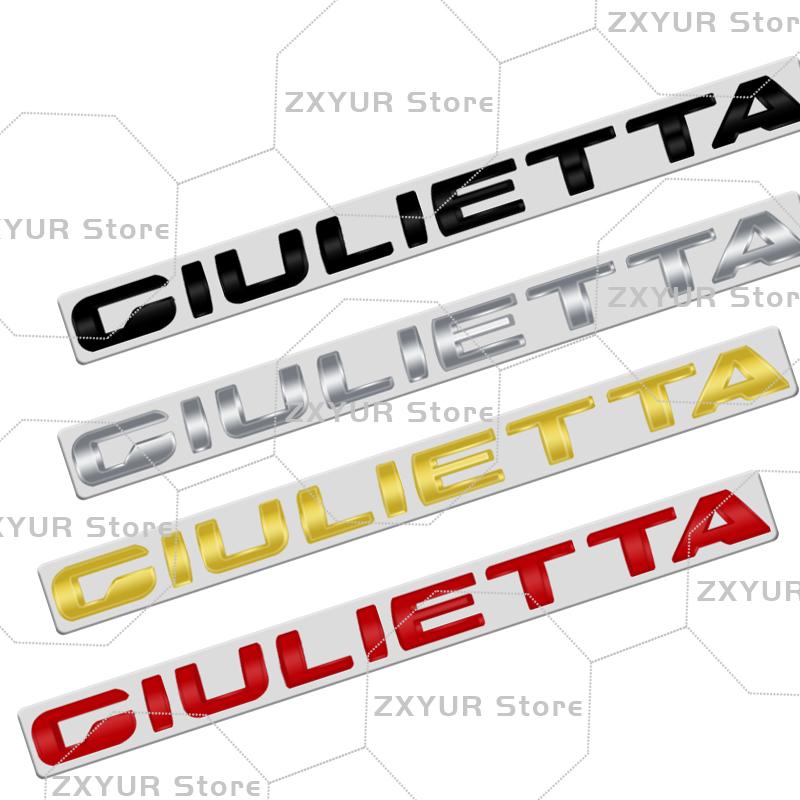 1Pc Giulietta Giulia STELVIO ABS Emblem Car Sticker Letter Badge Decal Body Rear End Trunk Decor Accessories
