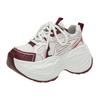 Fashion 8CM Women Thick Leather Sneakers New Autumn High Platform Dad Shoes Women Casual Trainer Sneakers Thick Sole Vulcanize Shoes