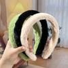 Autumn/Winter Women's Simple Candy-Colored Wide-Brimmed Plush Headband - Cute and Versatile Hair Accessory