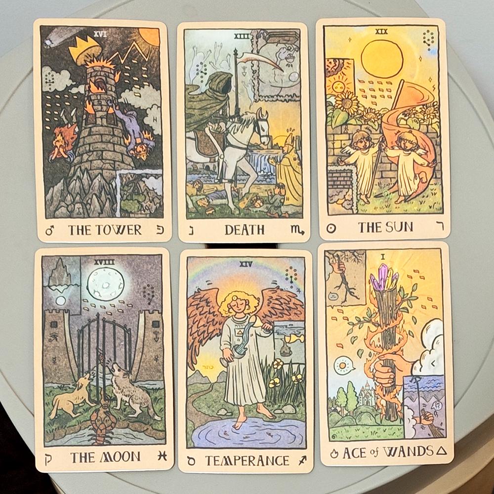 Akashic Eye Tarot 10,3*6cm Tragbare Ausgabe 78 Karten Indie Tarot Deck für Divination und Tägliche Führung