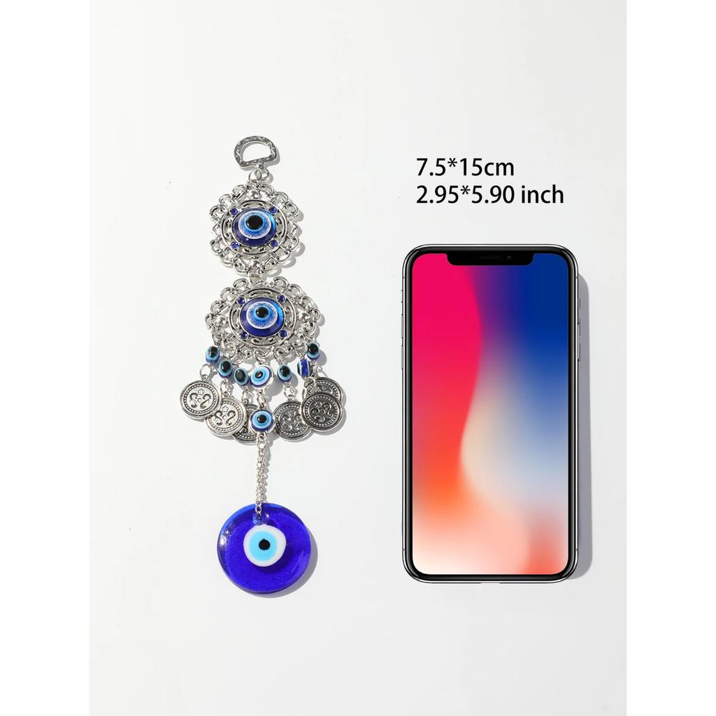 Boho Evil Eye Hanging Wall Decor Metal Pendant Wall Art Hanging Ornament Gothic Home Decor Garden Wind Chimes Outdoor Decoration