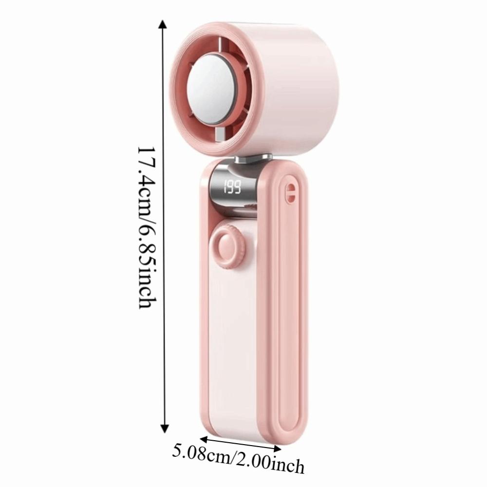 Digital Display Mini Pocket Fan Foldable Design Folding Cooling Fan Portable Desktop Fan  Home Use