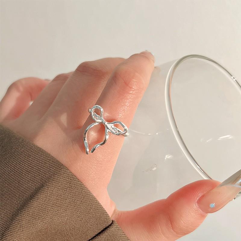 Korean Style Irregular 925 Sterling Silver Women's Versatile Ring, Non-Fading Niche Ins Design