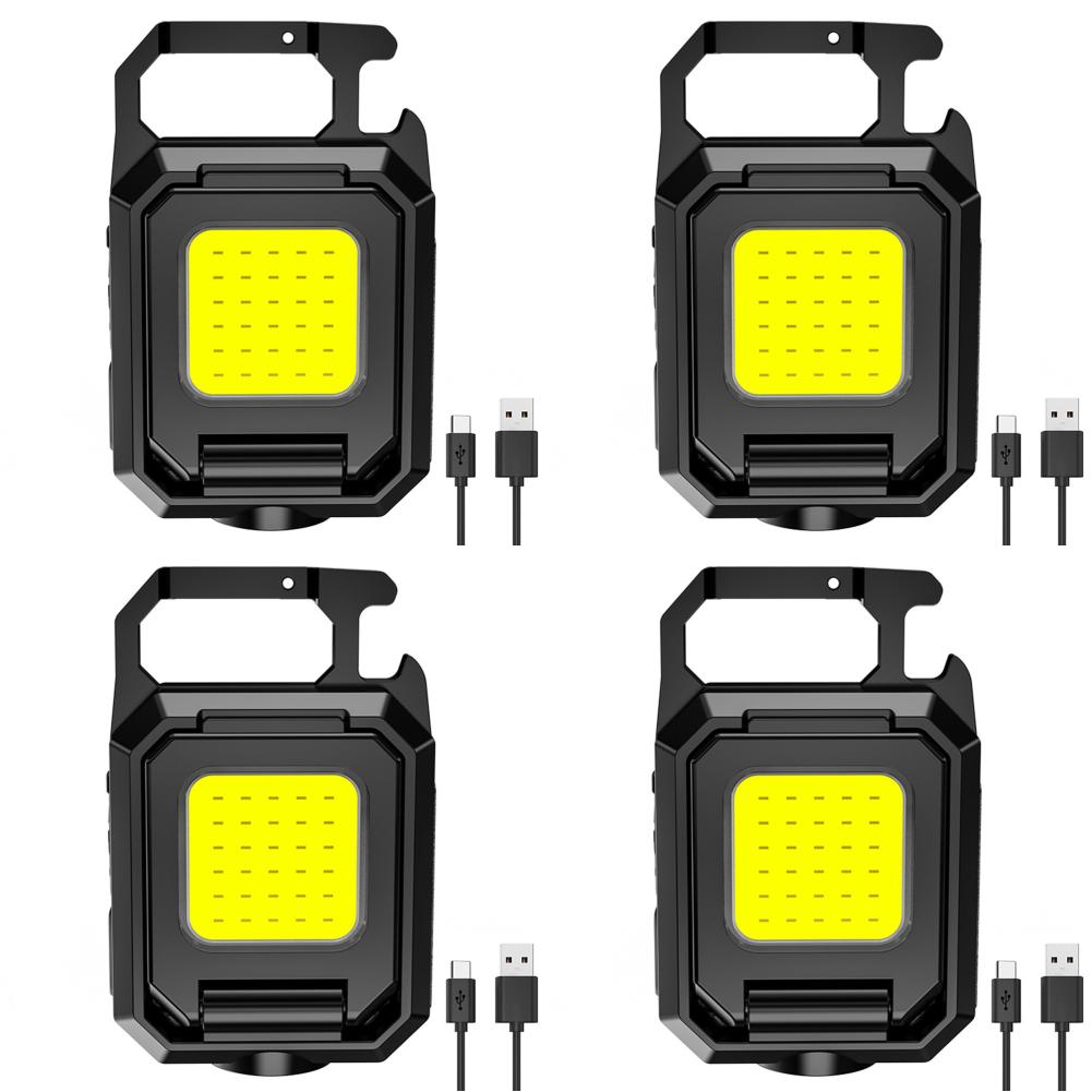 Mini LED 1000LM Flashlight Keychain Multifunctional Portable COB Camping Lamps USB Charging Work Lights Fishing Lanterna