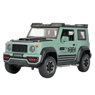 1/18 SUZUKI Jimny Fuoristrada Auto in Lega Diecasts e Veicoli Giocattolo Modello Auto Ruote Sterzo Suono e Luci Giocattoli Auto per Bambini Regali