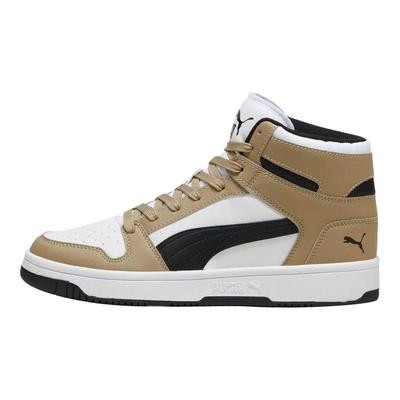 Scarpe da ginnastica unisex con tomaia in pelle sintetica, punta arrotondata, allacciatura, ammortizzazione, taglio medio, per Rebound Layup 369573-50