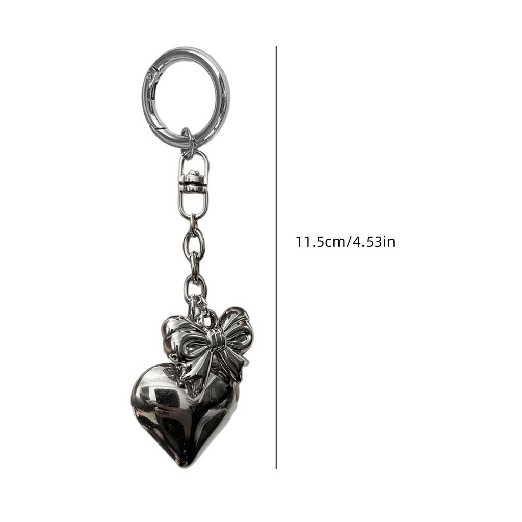 Bowknot Heart Pendant Keychain Big Heart Keyring Hanging Decorations for Car Key Backpack Bag Purse Jewelry Accessory