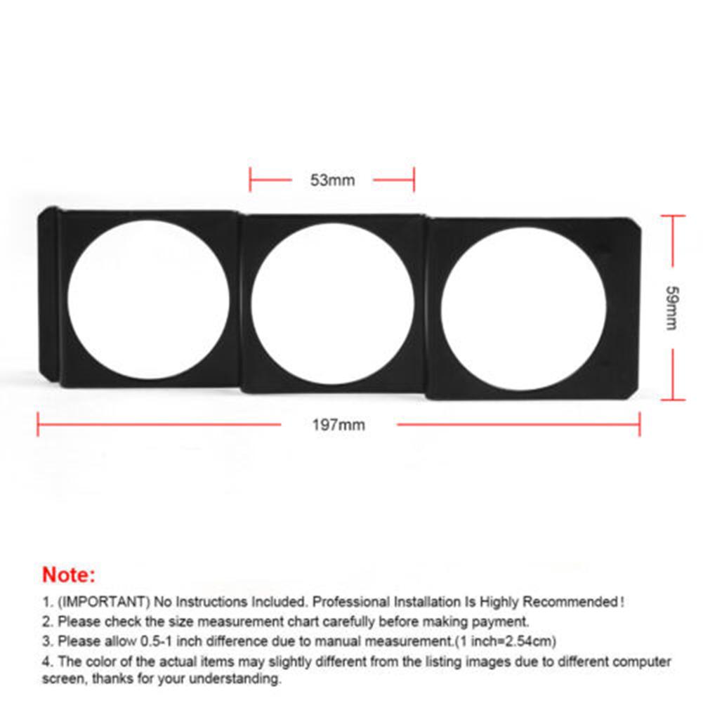 Conveniently Mounts Car Triple Gauge Holder Pod Panel for 2'' 52mm Gauges In Standard Stereo Radio Slot Single Din
