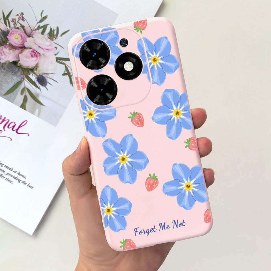 For Tecno Spark Go 2024 Case Cute Flower Love Pattern Candy Color Soft Silicon Slim Phone Back Cover For Spark Go (2024) BG6