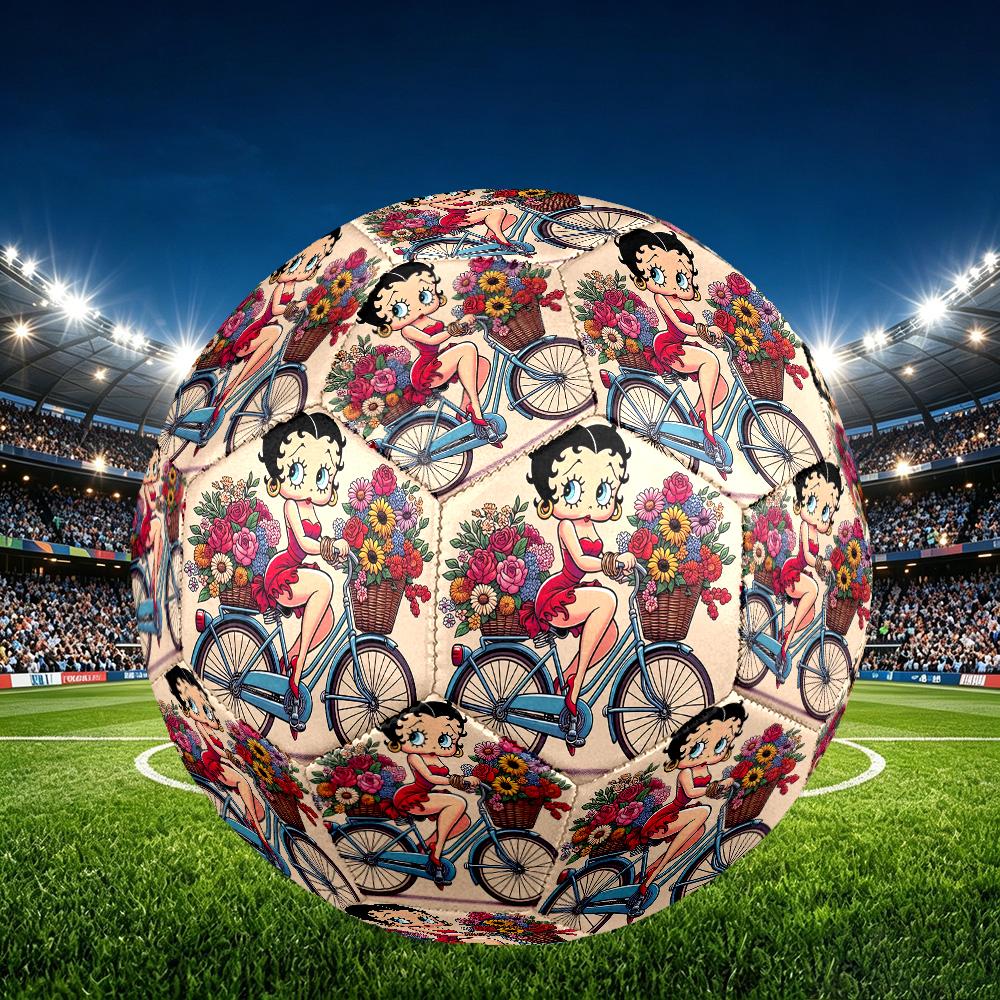 1pc Betty Boop Pattern Standard Size 5 Soccer Ball, Gentle on the Feet, Designed Specifically for Matches and Training Football