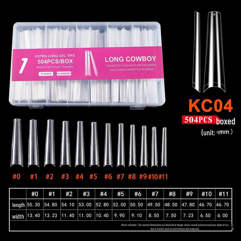 Extra Long Transparent XXL Ballet Trapezoid Nail Tips with Stickers