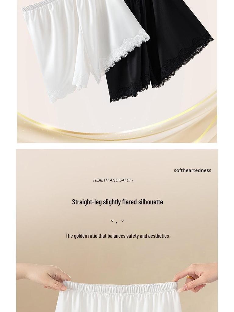 Women's Summer Ice Silk Lace Shorts - Anti-Exposure, Loose, Plus Size Pajamas, 2026 Collection