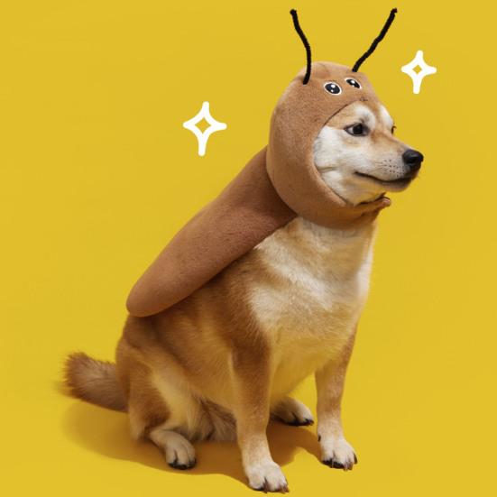 Cat Cockroach Cape Warm Velvet Cockroach Apparel with Antennae Pet Cosplay Accessory for Small And Medium Pets