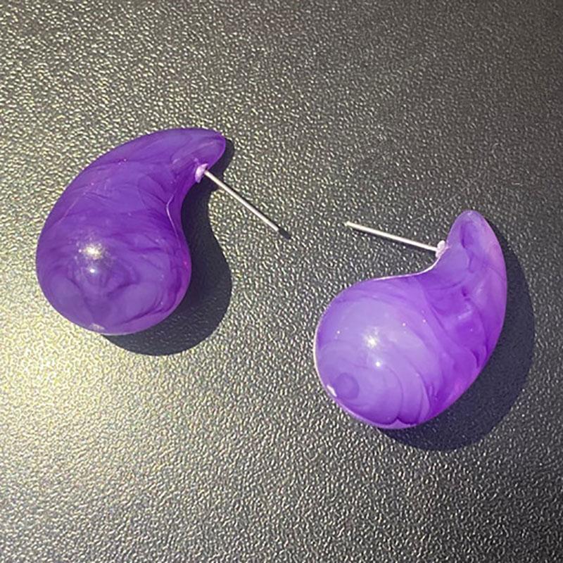 1 pairs Water Drops Resin Earrings Cute Amber Pink Chubby Jewelry Acrylic Waterdrop Earrings for Women Chunky Teardrop Earrings